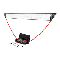Zume Games 4 Player Badminton Set - Black/Red-PERFECT FOR THE WHOLE FAMILY: This two or four-player badminton set is perfect for active outdoor lifestyles