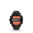 Garmin - fēnix 8 – 43 mm, saphir AMOLED, titane DLC gris carbone avec bracelet en silicone noir/gris galet-La fonction de commande vocale hors réseau vous permet d'accéder à certaines commandes de la montre même sans connexion à un smartphone