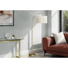 Monarch Specialties - Luminaire - 65 po H Lampadaire - Métal En Laiton - Abat-Jour Ivoire / Crème - Contemporain-Pouvant accueillir une ampoule de 100 W (non incluse), ce luminaire décoratif est doté d'un interrupteur à pied marche/arrêt pratique qui permet une utilisation facile et polyvalente pour créer l'ambiance idéale afin d'illuminer un salon, une chambre ou un bureau