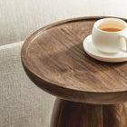 Modway Holloway Round Wood Side Table - Walnut-Non-Marking Felt Pad