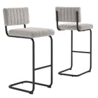 Modway - Parity Boucle Tabourets de bar - Taupe noir - Ensemble de 2-Métal revêtu en poudre