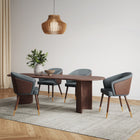 Manhattan Comfort Reeva 23.23" Modern Leatherette Upholstered Dining Chair - Walnut and Graphite Grey-Frame Made of Solid Beech Wood with Rich Walnut Finish