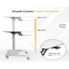 Mount-It! Mobile Sit-Stand Computer Workstation - White-Ideal compact solution for a variety of settings including medical facilities, home office, and education