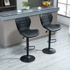 HOMCOM Adjustable Swivel PU Leather Bar Stools - Black - 2 Pack-The height of the seat is adjustable so that it is level with the height of your counter

