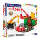 MAGNA-TILES Builder 32-Piece Magnetic Construction Set-What’s Included: 32 magnetic pieces, including 6 Road Squares, 4 Road Quarter Circles, 10 Squares, 8 Rectangles (4 Bricks, 4 Cautions), 1 Spinner, 1 Wheeled Chassis, 2 Extendable Cranes