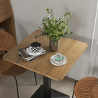 HOMCOM - Table à manger carrée avec base en acier pour cuisine - brun-Patin de pied réglable pour assurer la stabilité de la table 