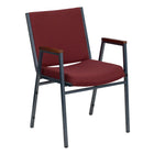 Flash Furniture HERCULES Series Heavy Duty Burgundy Patterned Fabric Stack Chair with Arms-Contemporary Style