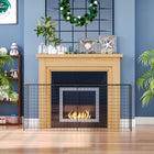 HOMCOM Extendable Steel Fireplace Screen with Fire Spark Guard Cover - Black-Keeps your child or pet away from the fire or other dangerous things 