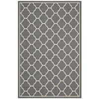 Modway - Avena Treillis en quadrifolie marocain intérieurs et extérieurs Tapis de comédie 8 pi l x 10 pi L - Gris et beige-Tapis marocain à treillis en quatrefeuille
