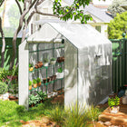 Outsunny Walk-in Greenhouse - 3 Tier - 12 Shelves - White- UV-resistant plastic cover for safe shelter to allow plants to grow
 