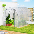 Outsunny Polytunnel Greenhouse with Roll-up Door & Mesh Window - 3 x 2 x 2 m - Overlong cover to bury into soil
 