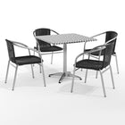 Flash Furniture – Table carrée de 31,5 po en aluminium, 4 sièges noirs en rotin, int/ext (TLH-ALUM-32SQ-020BKCHR4-GG)-Aluminium, plastique, rotin, acier inoxydable
