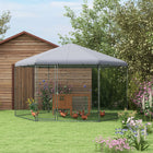 PawHut Chicken Coop with Cover - 13.1' x 11.4' - Silver-Hexagonal design canopy avoids the common problem of water accumulation 