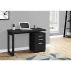 Monarch Specialties 7691 48" Computer Desk - Black Left Or Right Facing-Reversible configuration allows the drawer unit with 2 small drawers and 1 large drawer for letter- or legal-size hanging files to be installed on the left or right