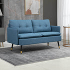 HOMCOM 55" Loveseat Sofa with Button Tufted Back - Blue-Button tufting on the back cushion adds a touch of luxury to your home 