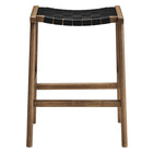 Modway - Saoirse Imitation cuir Tabouret de comptoir en bois - Noir noyer - Ensemble de 2-8