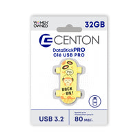 Centon Skateboard USB Flash Drive - USB 3.2 Gen1 - 32G - Yellow-Capacity : 32GB USB-A 3.2