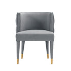 Manhattan Comfort - Chaise de salle à manger moderne Maya 61 cm en velours gris-Chaise de salle à manger moderne pour salle à manger et usage de chaise de travail