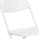 Flash Furniture – Chaise pliante HERCULES en plastique, capacité de 800lb, dossier à palmette ajourée, blanc (LIE4BLANC)-Dossier et siège profilés