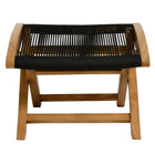 Modway Vienna Outdoor Patio Teak and Rope Folding Ottoman - Natural/Black-Assembly Required