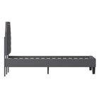 Flash Furniture - Lit plateforme Brighton très grand touffeté en tissu gris foncé-Touffeté à boutons