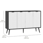 HOMCOM Modern 47.2" L Sideboard Buffet Cabinet - Black-Can be used as a coffee bar cabinet, dining room server or TV console