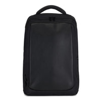 Bugatti - Sac à dos d’Affaire 15.6po, de la collection Adrian - BKP106- Noir-Fabriqué en polyester avec bordures en cuir végétalien.