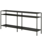 Hudson&Canal - Console Sivil 64" de largeur avec étagères en métal - Bronze noirci-La table a une capacité de poids de 50 lb