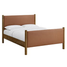Modway Maven Full Size Vegan Leather Upholstered Platform Bed - Tan Walnut-Assembly Required