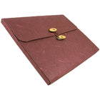 JAM Paper Portfolio with Button and String Tie Closure - 9 x 11 3/4 x 5/8 - Rainforest Burgundy-Rainforest Burgundy Portfolio with Button & String Closure