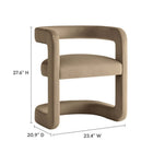 Modway - Winslow Performance Velvet Chaise d’accent en tonneau - Taupe-Conception du dos du canon