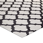 Modway Lida Moroccan Trellis Area Rug - 8 ft W x 10 ft L - Ivory/Charcoal-Gripping Jute Fabric Underside