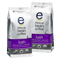 Ethical Bean - Café Lush mi-noir en grains - 12 oz - paquet de 2-Certifié équitable et biologique