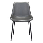 Zuo Byron Dining Chair - Grey - Set of 2-Plush and durable faux leather fabric