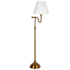 Hudson&Canal - Lampadaire Wellesley 63" de haut avec abat-jour en tissu - Laiton/Blanc-Associé à un abat-jour en tissu empire blanc