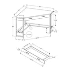 Monarch Specialties 7503 42" Computer Desk - Black/Grey Top Corner/Black-Assembly required: Illustrated instructions and all hardware are provided for convenience (additional tools may be needed)