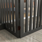 PawHut 80" Extra Wide Freestanding Pet Gate with Support Feet - Black-Material: MDF 