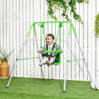 Outsunny - Portique en métal avec harnais de sécurité pour jardin, extérieur, aire de jeux - vert-Peut accueillir un enfant à la fois 