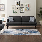 Modway Calithea Vintage Classic Abstract Floral Area Rug - 5 ft W x 8 ft L - Blue Brown/Beige-Protect Floors From Traffic/Furniture
