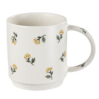 General Supply Goods + Co - Tasse en céramique avec glaçure matte  – 570 ml – Floral-Construction en céramique durable pour une utilisation quotidienne