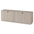 Hudson&Canal Fitzroy TV Stand for TV's up to 78" - Alder White-The top has a weight capacity of 75lbs, middle shelves can hold 25lbs, lower shelves support 40 lbs