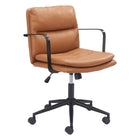 Zuo Birao Office Chair - Brown-Armrest support