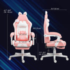 HOMCOM - Chaise de jeu inclinable en similicuir avec repose-pieds soutien lombaire et appui-tête - rose-Repose-pieds rétractable pour surélever les pieds en position inclinée