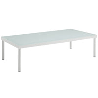 Modway Harmony Outdoor Patio Aluminum Coffee Table - White-Modern Outdoor Coffee Table