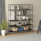 Hudson&Canal Whitmore 72"H Bookcase - Blackened Bronze-Clean with a soft, dry cloth and no harsh chemicals or abrasive cleaning materials
