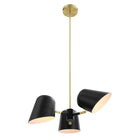 Modway Briana 3-Light Pendant Light - Black-Metal Shades