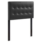 Modway Emily Upholstered Vinyl Twin Headboard - Black-Elegantly tufted button headboard
