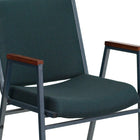 Flash Furniture HERCULES Series Heavy Duty Patterned Fabric Stack Chairs with Arms - Green - 4 Pack-.625" Thick Plywood Seat