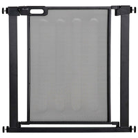 PawHut - Barrière pour Animaux en Métal 29,5"-32,3" avec Porte à Fermeture Automatique et Double Verrouillage-Bloc de verrouillage inférieur pour une stabilité accrue
