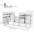 PawHut Combinable Design Wooden Chicken Coop with Storage Shelf - 7.3' x 3.6' - White-Steel wire is enduring and prevents damage from natural enemies 